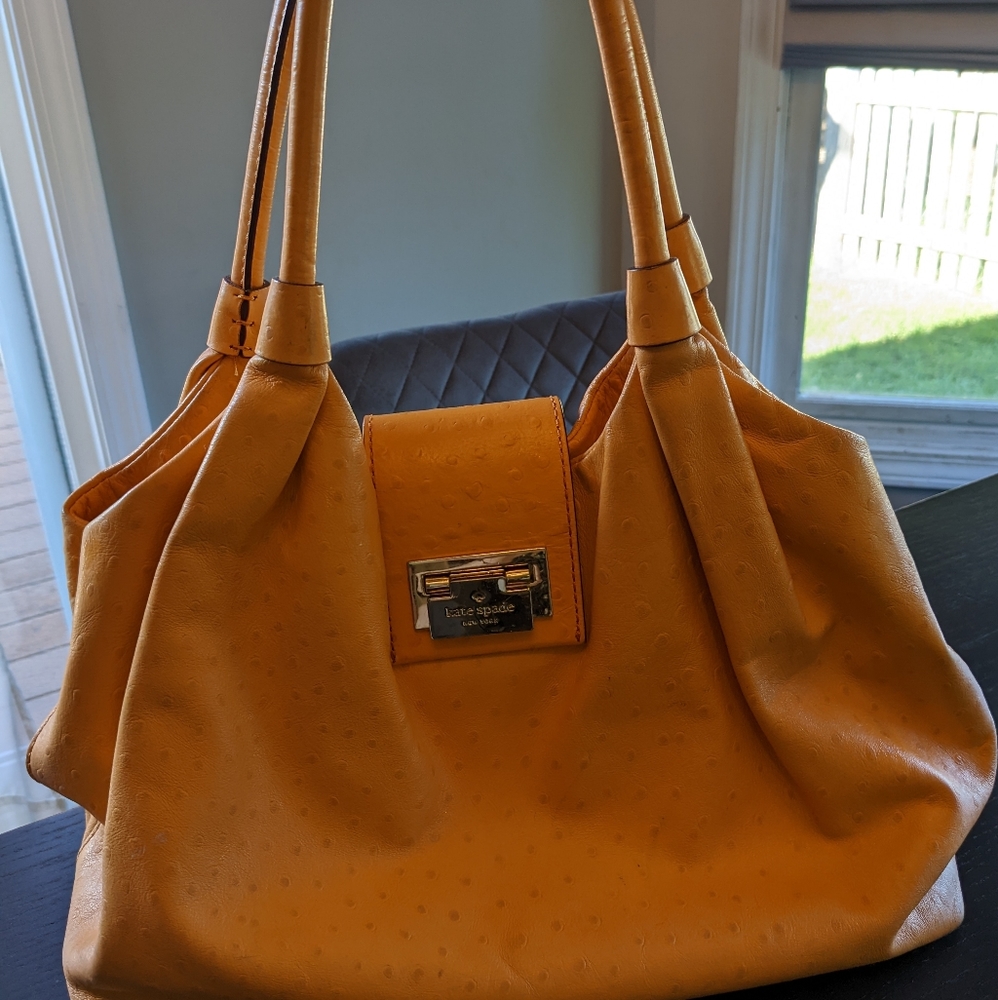Kate Spade Orange Pebbled Leather Handbag